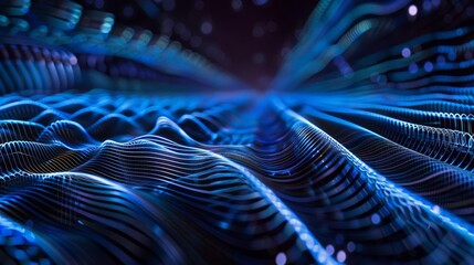 Naklejka premium Background music Soundwave Visuals Engaging 3D soundwave creating an immersive background