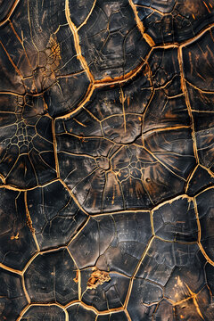 Realistic Turtle Shell Seamless Tile for Unique Background and Design..