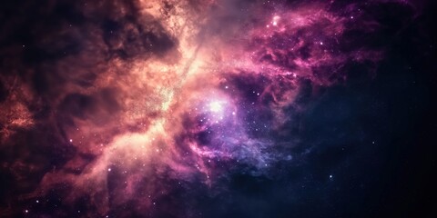 Fototapeta premium Colorful space galaxy cloud nebula. Stary night cosmos. Universe science astronomy. Supernova background wallpaper created by ai