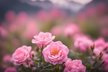 Fototapeta premium Apenrose bokeh background, Ai Generated