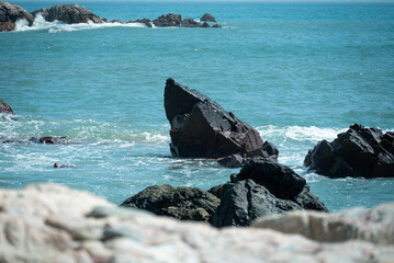 waves on the rocks