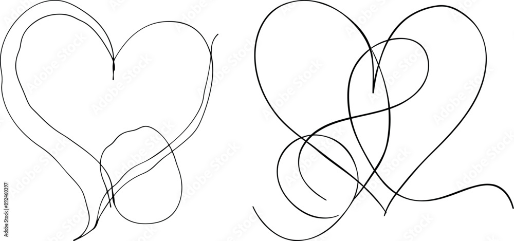 Poster this is a freehand one line drawing with a continuous heart.