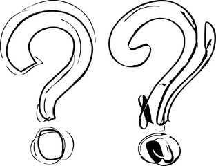 An illustration of a question mark continuous on a white background.