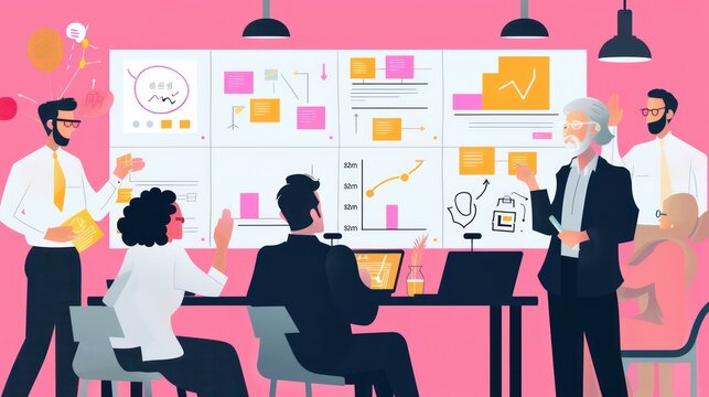 team of senior managers participating in a design thinking workshop, engaging in creative activities and discussions