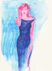 abstract woman portrait. watercolor painting. illustration © Anna Ismagilova