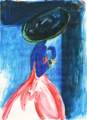 abstract woman portrait. watercolor painting. illustration © Anna Ismagilova