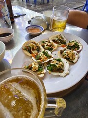 asian vietnam grill food scallop clam
