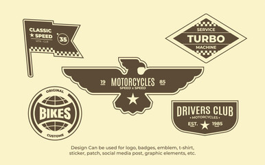 Retro vintage motorcycle badge logo