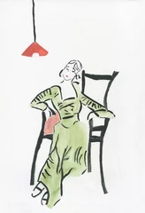 abstract woman portrait. watercolor painting. illustration © Anna Ismagilova