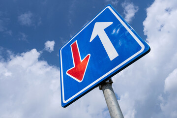 Dutch road sign: priority over oncoming vehicles