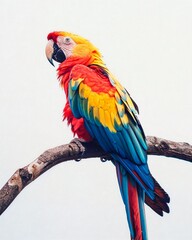 Fototapeta premium a colorful parrot perched on top of a tree branch