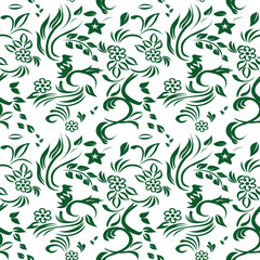 seamless floral pattern with leaves