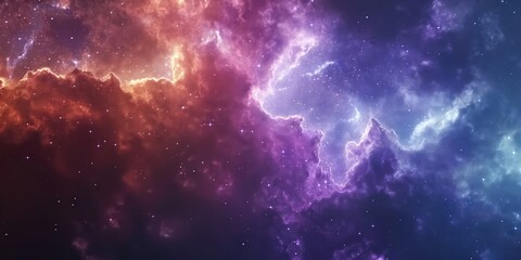 Fototapeta premium Colorful space galaxy cloud nebula. Stary night cosmos. Universe science astronomy. Supernova background wallpaper created by ai
