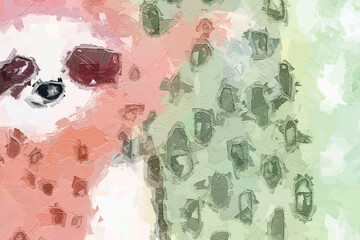 Oil paintings and various flowers, monkeys, lotus leaves, fish, birds, tropical leaves, beautiful scenery