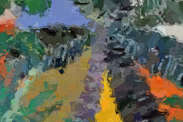 Oil paintings and various flowers, monkeys, lotus leaves, fish, birds, tropical leaves, beautiful scenery