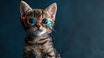 Cute Kitten Wearing Fashionable Sunglasses, Adorable Cat With Shades, Feline Fashion, A Stylish Cat's Look, A Cool Cat, Feline Elegance, Pet Fashion, Cat Sunglasses, Cat Accessories, Kitten Photo