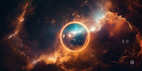 Obraz premium Colorful space galaxy cloud nebula. Stary night cosmos. Universe science astronomy. Supernova background wallpaper created by ai