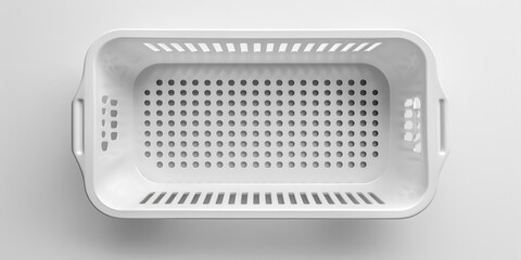 A close-up view of a basket placed on a table with unknown contents