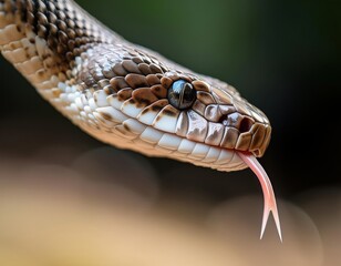 Obraz premium Close-Up Realistic Snake Tongue with Detailed Texture