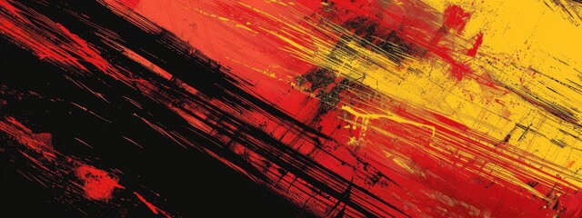 Abstract red, black and yellow background with grunge brush strokes. textures for poster and web banner design, perfect for extreme, sportswear, racing, football, motocross	