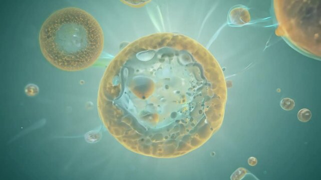 Microscopic View of Yeast Cells and Chromosomes Under a Microscope