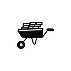 wheelbarrow vector type icon