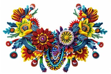 A colorful arrangement of handmade beaded jewelry pieces, showcasing the rich cultural heritage of a country. Each bead tells a story of tradition and history.