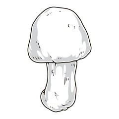 Forest mushroom detailed sticker monochrome