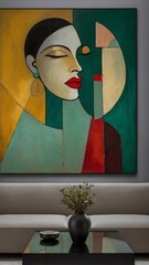 Abstract Art Interiors Featuring Bold Designs and Vibrant Colors, Perfect for Modern Home Decor, Creative Spaces, and Unique Interior Design Projects