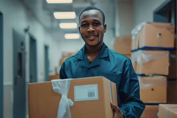 A courier delivers medical supplies to a healthcare facility, emphasizing the critical role of timely and reliable delivery services in the healthcare sector, ensuring essential medical needs are met 