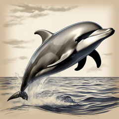 Obraz premium Dolphin jumping out of the water