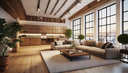 Naklejka premium modern living room