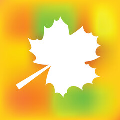 Maple Leaf Silhouette on Blurred Autumn Background. Seasonal illustration concept vector art