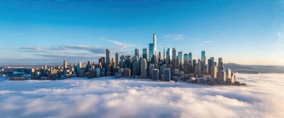 Fototapeta premium Aeronautical View of a Bustling Cityscape