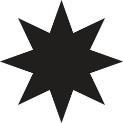 8 point star icon isolated on white background . Star icon with eight pointed . Vector illustration