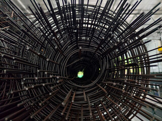 Background of metal bars at the construction warehouse