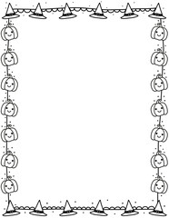 Hand Drawn Doodle Clip Art Page Border Frames. Halloween Frames. Halloween borders. Halloween doodle. Halloween clipart.