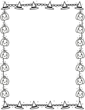 Hand Drawn Doodle Clip Art Page Border Frames. Halloween Frames. Halloween borders. Halloween doodle. Halloween clipart.