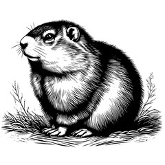 groundhog isolated on white