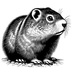 groundhog isolated on white