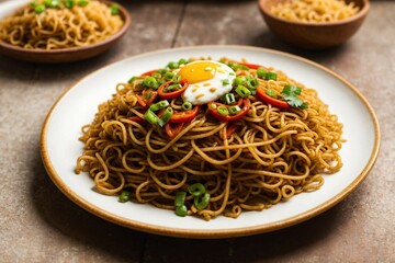 High-Detail Close-Up Photo of Mie Goreng (Indonesian Friend Noodle)