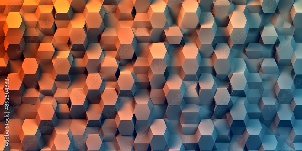 Poster abstract background with hexagon pattern in various colors