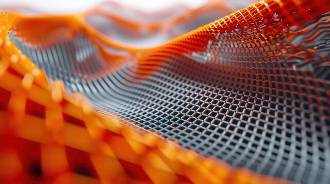 Bright orange and grey plexus mesh, with text space centered for bold and vibrant statements