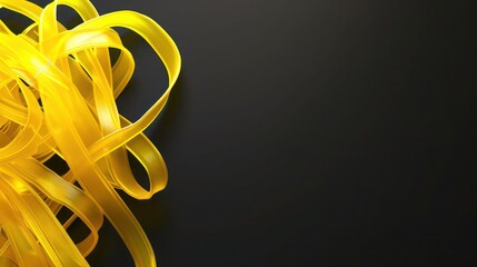 Bright yellow plexus on a sleek black background, with text space in the upper left for contrast