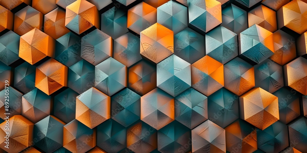 Poster Abstract background with hexagon pattern in various colors