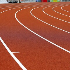 Running track in a stadium
