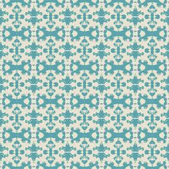 Blue and white watercolor ornament painted with watercolor on paper.