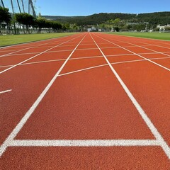 Fototapeta premium Running track in a stadium