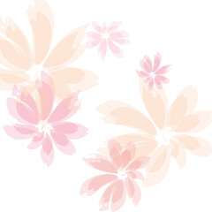 Falling cherry blooming flower parts vector..