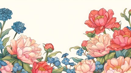 Detailed Floral Border with Cheerful Text Overlay